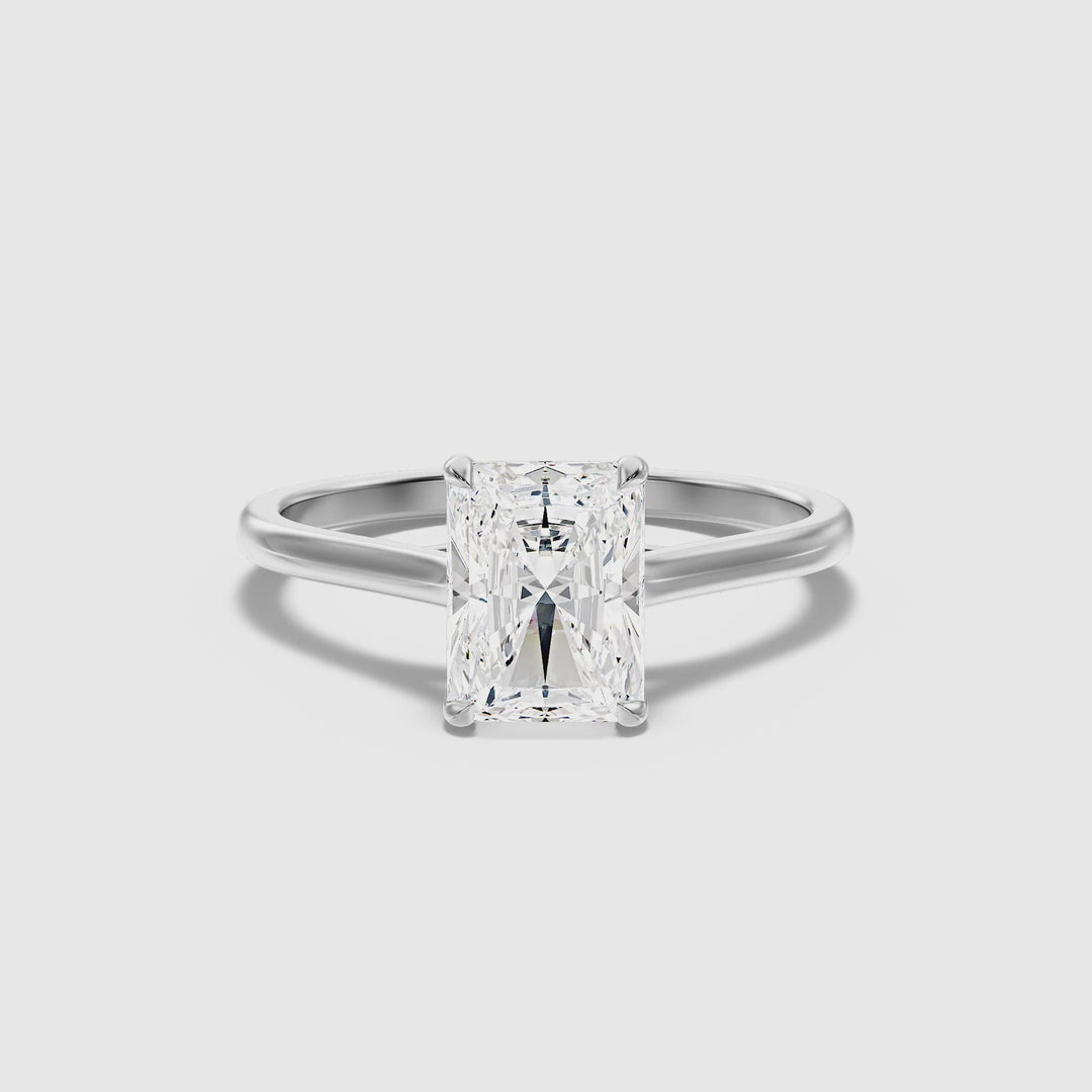 Daisy 4 Carat Radiant Cut Solitaire Lab Grown Diamond Ring in Platinum