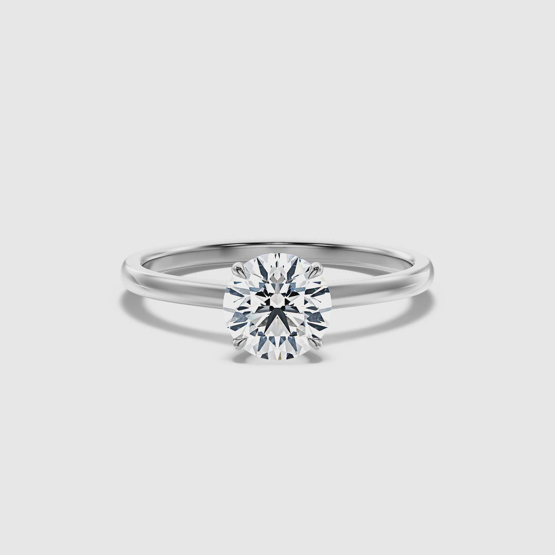 Ada 4 Carat Round Solitaire Lab Grown Engagement Ring in 10k White Gold