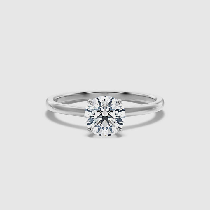 Ada 4 Carat Round Solitaire Lab Grown Engagement Ring in 10k White Gold