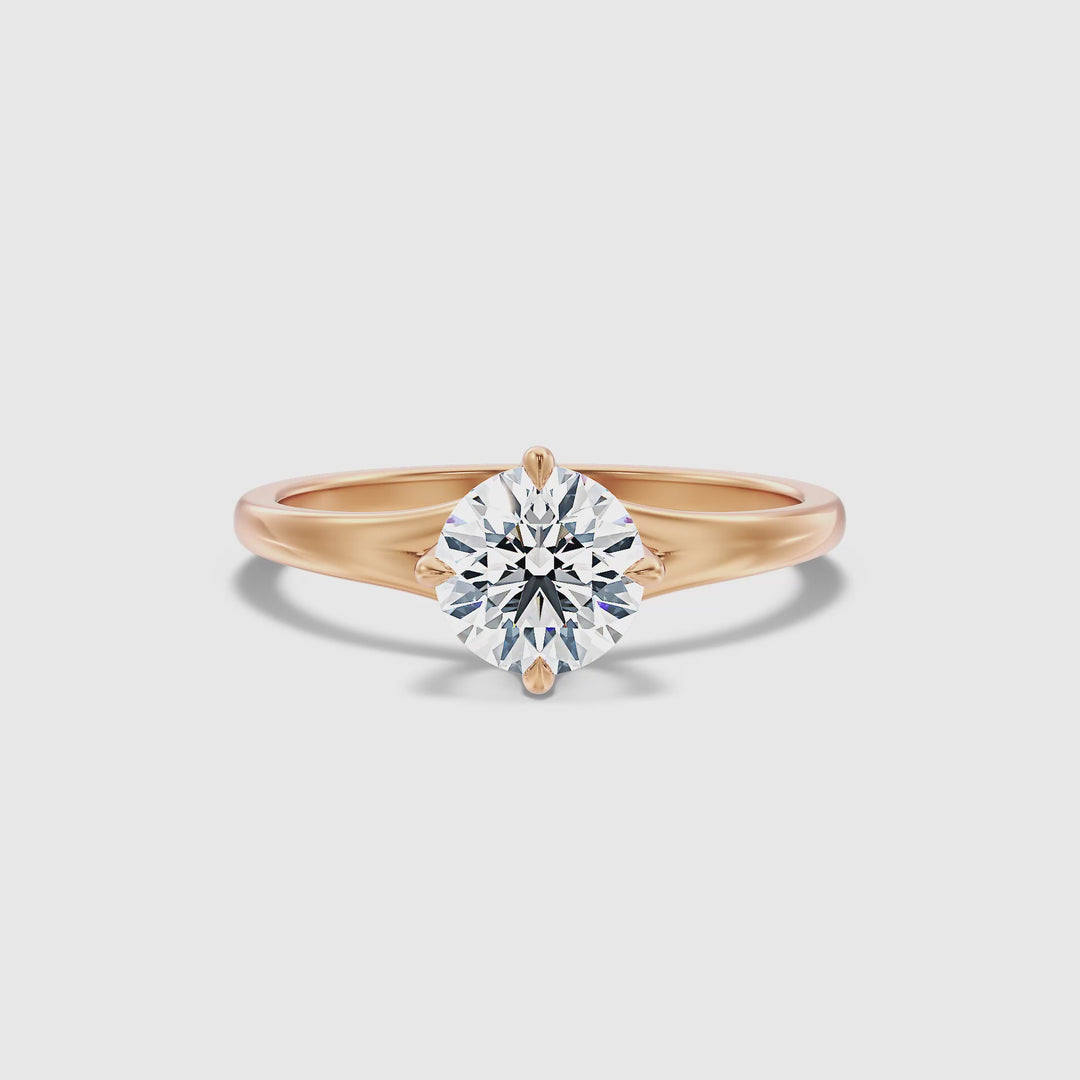 Joy 1.5 Carat Round Cut Solitaire Moissanite Engagement Ring in 10k Rose Gold