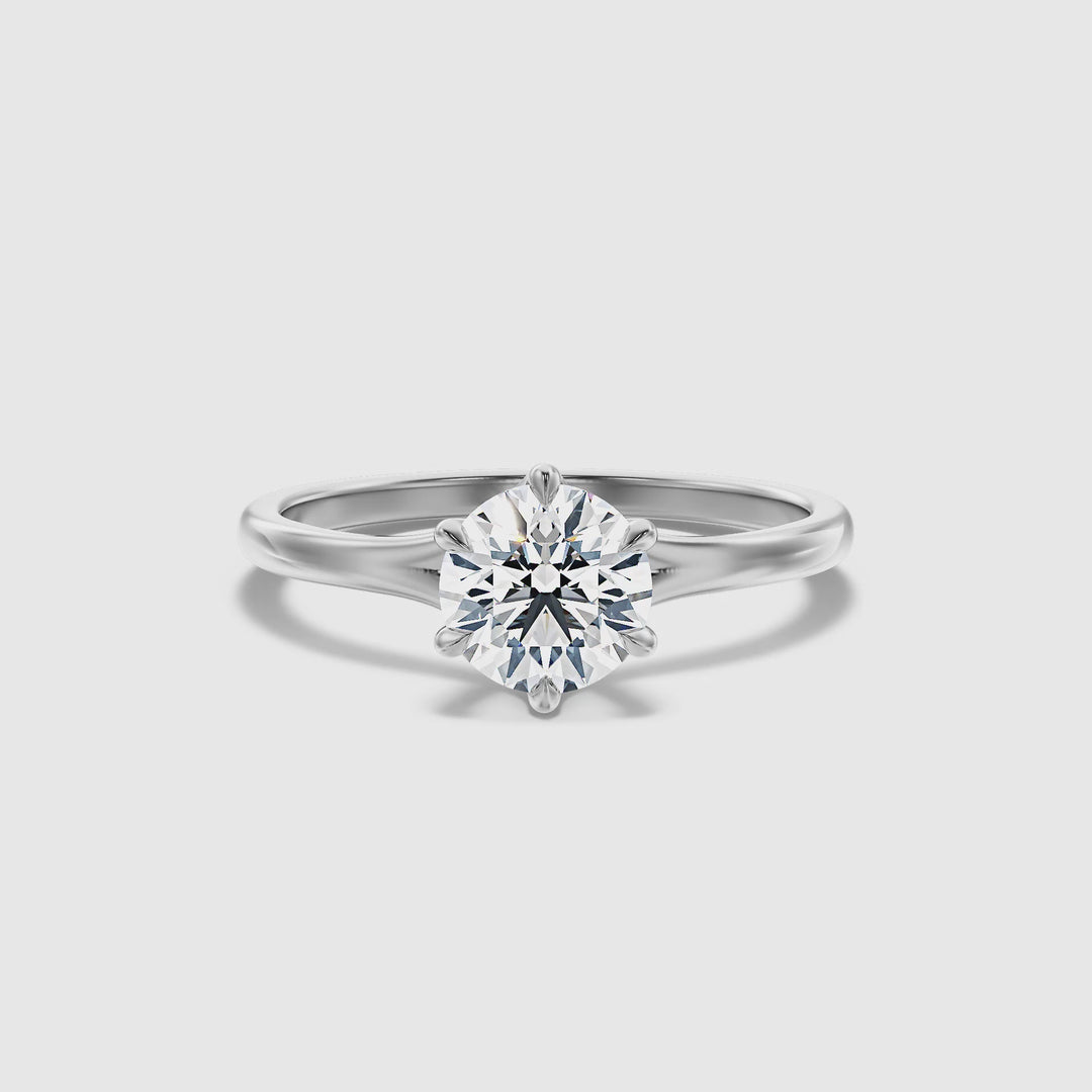 Gina 5 Carat Round Solitaire Lab Grown Engagement Ring in 10k White Gold