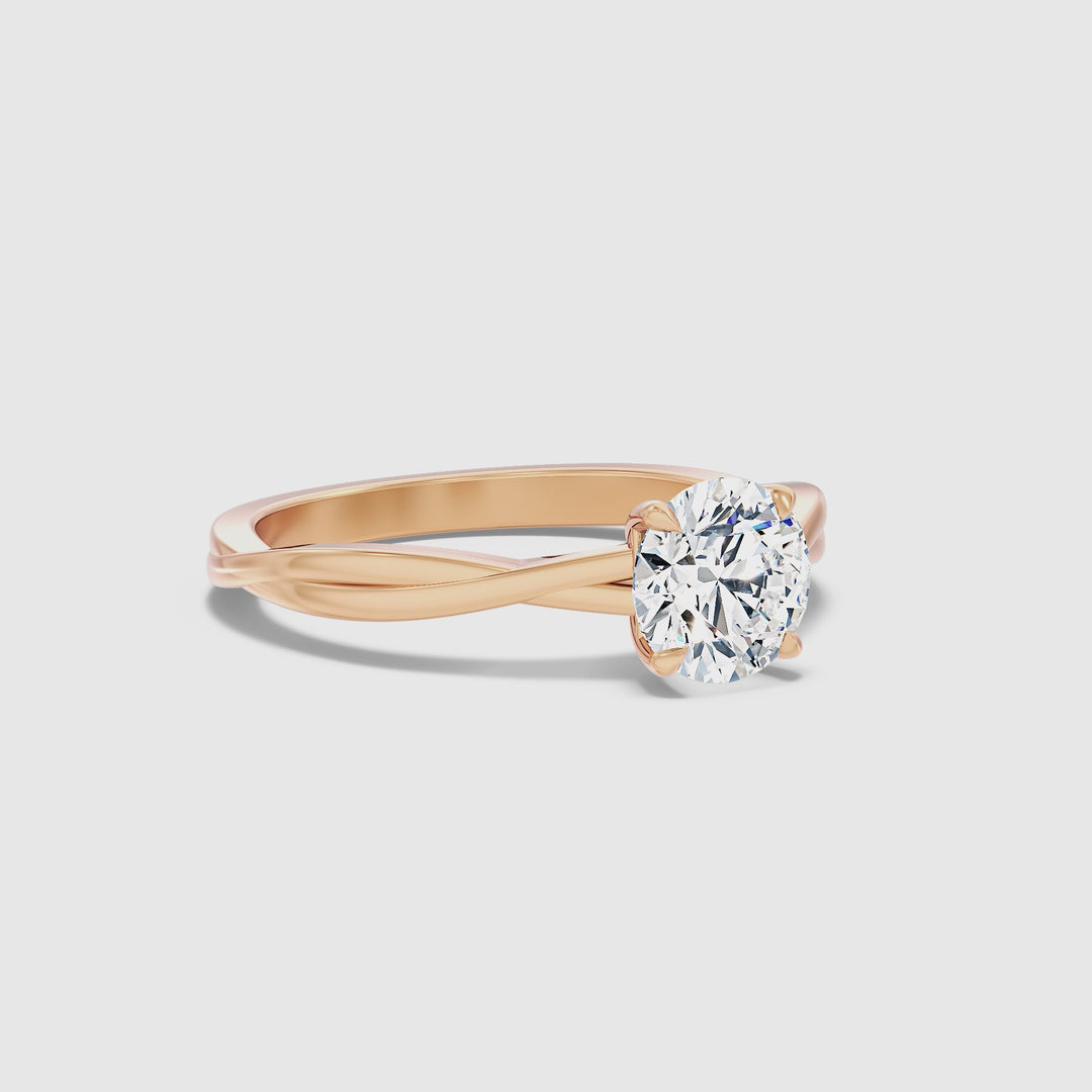 Lucy 1.5 Carat Round Solitaire Moissanite Diamond Ring in 18k Rose Gold