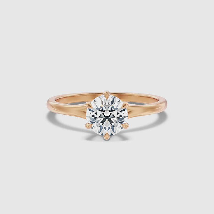 Gina 2.5 Carat Round Solitaire Lab Grown Engagement Ring in 14k Rose Gold