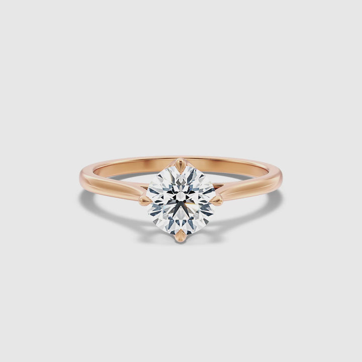 Tia 4.5 Carat Round Cut Solitaire Lab Grown Engagement Ring in 10k Rose Gold